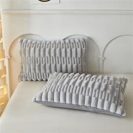 2 Pack Fluffy Faux Rabbit Fur Pillowcases,Plush Furry Queen 20x26 Pillow Covers, Fuzzy Velvet Pillow Case with Zipper,Soft and Plush Pillow Shams for Bedroom and Couch