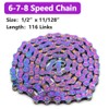 GOIYZTTR 8 Speed Chain, 6/7/8 Speed Bike Chain Colorful Electroplating