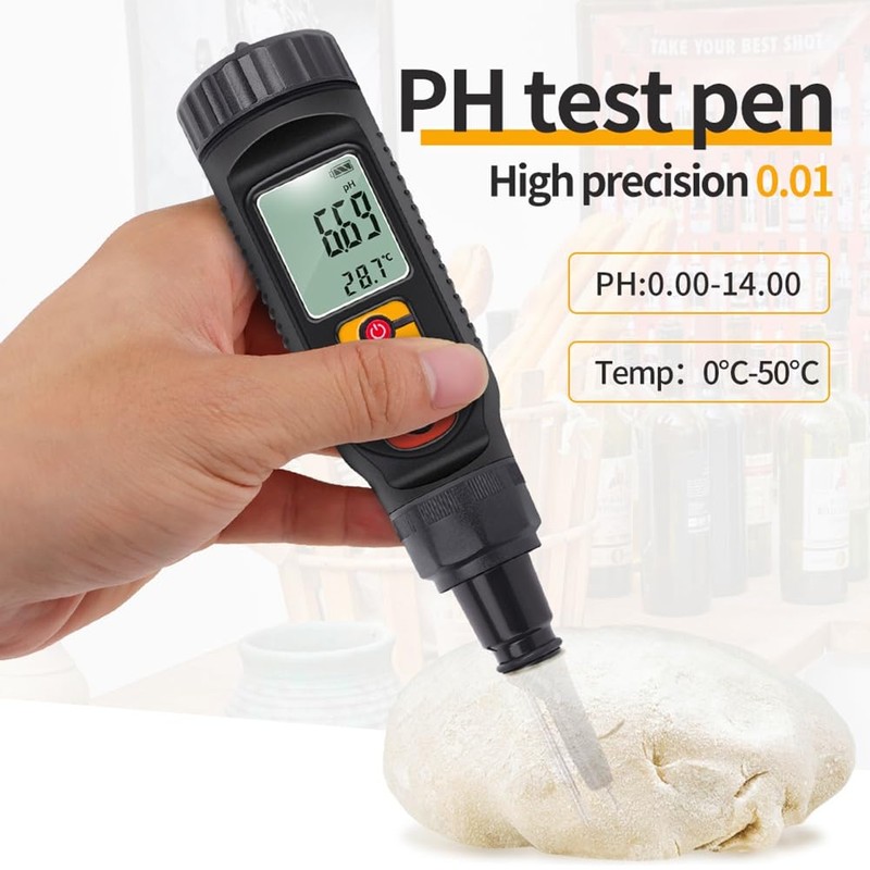 1 PCS Digital Food PH Meter 0.00-14.00 PH Temp Acidity