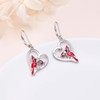 JZMSJF 925 Sterling Silver Red Cardinal Earrings Drop Dangle Earrings