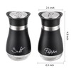 Lonffery Salt and Pepper Shakers, Stainless Steel and Glass Bottle,