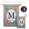 Breeze Decor M Initial Garden Flag Set Wood Dowel Monogram
