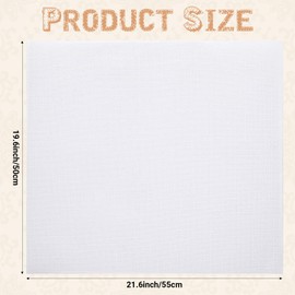 2 Pieces Cross Stitch Fabric, Aida Cloth 14 Count 19.6 x 21.6 Inch, 14 Count Aida Cloth White, Cross Stitch Fabric Classic Reserve, for Craft Embroidery, Handmade Needlework, DIY Handicrafts