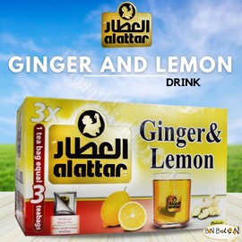 AlAttar Tea Herbal Ginger & Lemon Flower Al Attar Egyptian ElAttar Egypt Herbals Herb Arab Herbs Arabic No Additives Non Gmo Kosher Halal (20 Tea Bag) العطار زنجبيل وليمون