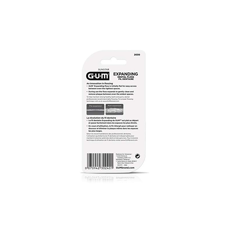 GUM - Hilo dental expandible, Paquete de 6