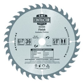 CMT K03606 ITK Contractor Finishing Saw Blade and 6-1/2 X 36 Teeth, 10-Degree ATB with 5/8-Inch Bore