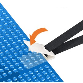 Floatdream Set of 8 fastening straps and clips, pool reel device, retaining straps for pool film, solar film, fastening straps and clips, accessories for mobile reel system