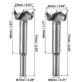 sourcing map Forstner Drill Bit 23 mm 24 mm Diameter Hole Saw Carbide Alloy Steel 2-in-1 Set