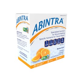 Suplemento de curación de heridas en polvo, color naranja, de ABINTRA 6 paquetes. 27 g cada uno.