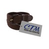 CTM Men's Elastic Braided Belt with Covered Buckle (Big &