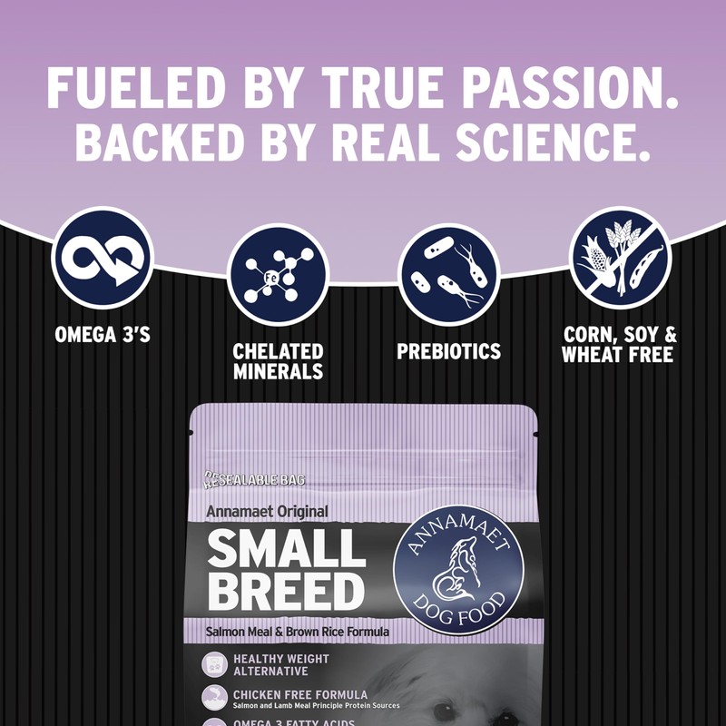 Annamaet Original Small Breed Salmon Formula Dry Dog Food, (Salmon