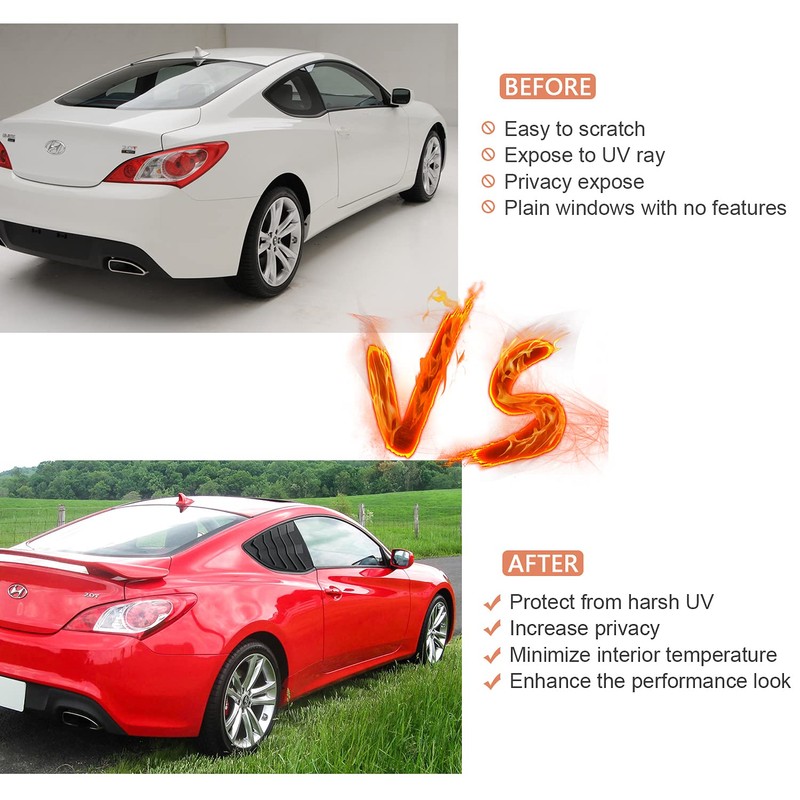 Side Window Louvers Windshield Sun Shade Cover for Hyundai Genesis