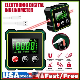 Unbranded Digital Angle Finder with Laser & Magnets – Electronic Protractor, Inclinometer