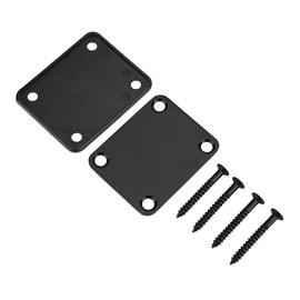 Guitar Neck Plate Heavy Duty Alloy Steel Reinforced Electric Guitar Bass Neck Plate with Screws Replacement Parts Black