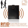 MOIRENTO Mens Black Wallet Orange Leather Trifold RFID Blocking Credit