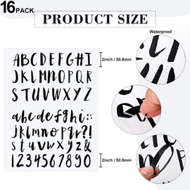 8 Sheets Vinyl Alphabet Letter Sticker Cursive Alphabet Letter Script Pantry Labels Self-Adhesive Vinyl Sticker for Scrapbooking Mailbox Kitchen Signs Grad Cap Containers Jar Labels (Black,2 Inch)