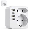 Adapter USA Germany Plug with 3 USB 1 USB C