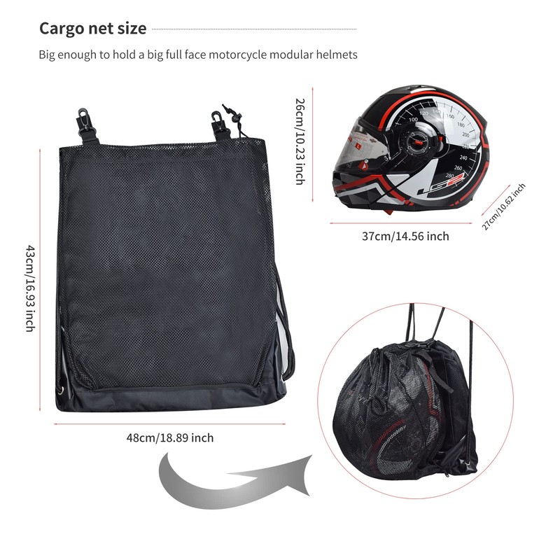 ELCYCO Motorcycle Helmet Backpack Bag With Large Cargo Net,Lightweight Storage