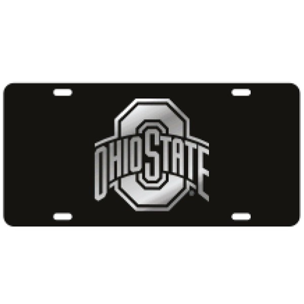 Craftique Ohio State Black Laser Cut License Plate - Mirror Logo
