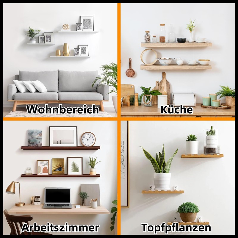 CTCEHL Floating Shelf Brackets, 8 cm Invisible Triangle Wall Brackets,