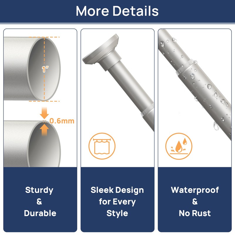 ENJOYBASICS Shower Curtain Rod 30 to 88 Inches, 1 Inch