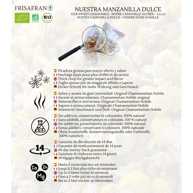 FRISAFRAN | Bio Süße Kamille in Pyramiden | Verdauungs |