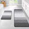 OLANLY Luxury Bathroom Rug Set 2 Piece, Soft Absorbent Microfiber
