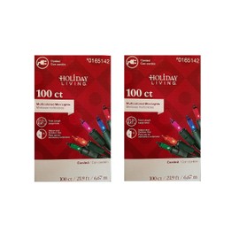 100 Mini Lights, UL Certified, Use for Indoor or Outdoor Decoration, Parties, Patio, Holidays (Pack of 2 Multi Color)