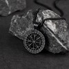 FaithHeart Viking Runes Compass Necklace, Norse Runes Vegvisir Symbol Neck