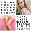 HJZHII 10 Sheet Gothic Temporary Tattoos, Small English Letters Numbers