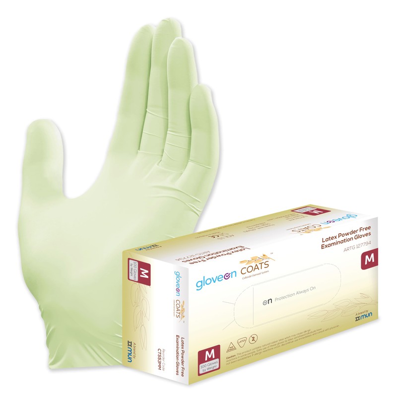 GloveOn COATS Latex Disposable Gloves (Medium, 100, count)