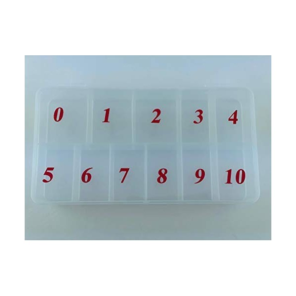 1PC Empty Nail Tip Storage Box Case with 11 Cell size 0-10 (Plastic)