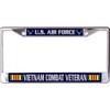 U.S. Air Force Vietnam Combat Veteran Chrome License Plate Frame