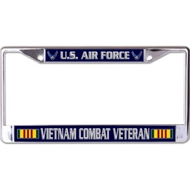 U.S. Air Force Vietnam Combat Veteran Chrome License Plate Frame