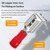 smseaces 80Pcs Insulated Piggy Back Spade Connectors 22-10AWG 6.3mm(1/4") Piggyback