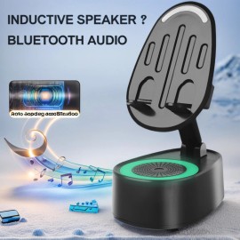 Wireless Induction Audio Bluetooth NFC Speaker phone Holder Rechargeable (White)
