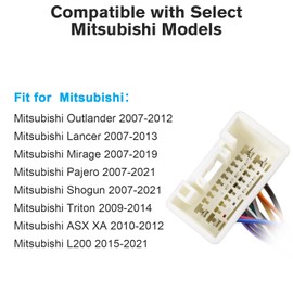 Zenoruslky ISO Radio Wiring Harness Car Stereo Wire Adapter Compatible with Mitsubishi Outlander Lancer Mirage Pajero Shogun Triton 20Pin Aftermarket Radio Connector