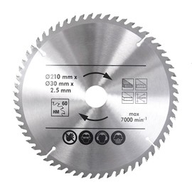 BALUGAEA Circular Saw Blade 210 x 30 mm Carbide Saw Blade Circular Saw Blades 60 Teeth for Hand Circular Saws, Suitable for Pallets Wood MDF Plastic