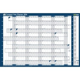 Sasco Unmounted Compact Year Wall Planner 2026 Poster (610 x 405mm) 2410267