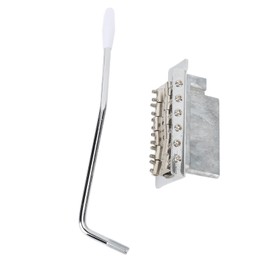 Guitar Bridge Replacement, Lightweight Push in Type Bar Tremolo Guitar Bridge 52.5mm Spacing for Stringed Musical Instrument (Silver)