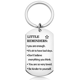 Qiubewi Inspirational Gifts for Women Men Little Reminders Keychain Encouragement Gifts for Women Teens Affirmation Gifts for Women Keychain Accessories for Women Best Mental Health Gifts