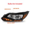 2PCS Headlights Assembly With Bulbs For 2012 2013 2014 Ford