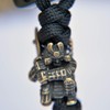EDC Retro Solid Brass Samurai Lanyard Bead Pendant Parachute Cord