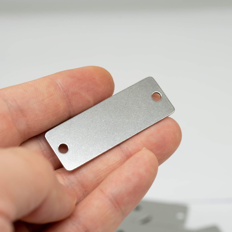 Pack of 25 Stainless Steel Blank Tags Rectangle Punch Blanks