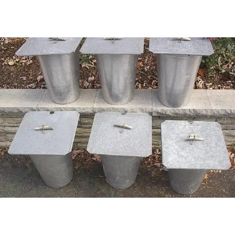 6 MAPLE SYRUP Aluminium Sap BUCKETS + 6 Lids Covers