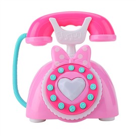 Bilingual Musical Telephone Baby Children Educational Development Pretend Play Toy Gift (Blue)