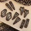 BAUIOREAD 10-Leopard Druck Haarclips, Snap auf Haarclips, Tier Druck Haarclips,