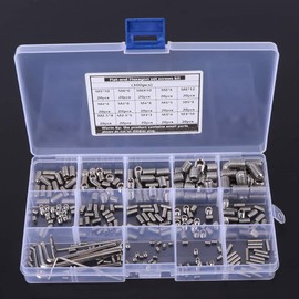 300 piezas M2.5-M8 304 kit de tornillo de cabeza plana hexagonal de acero inoxidable con 6 llaves inglesas,Adecuado para diversos instrumentos de precisión, instrumentos y productos electrónicos