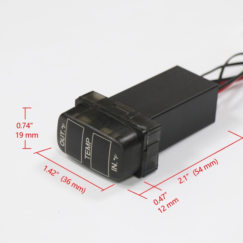 Car Internal and External Temperature Display, Fahrenheit Temperature, Dual Temperature