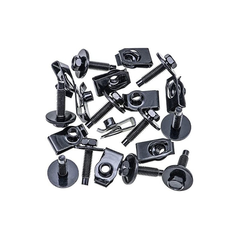 Rexka 10 Sets M6-1.0 Extruded U Nuts & Hex Head